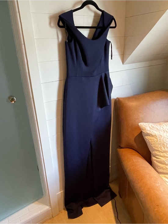 Black Halo Dresses & Skirts - Black Halo Midnight Navy Sleeveless V-Back Maxi Gown